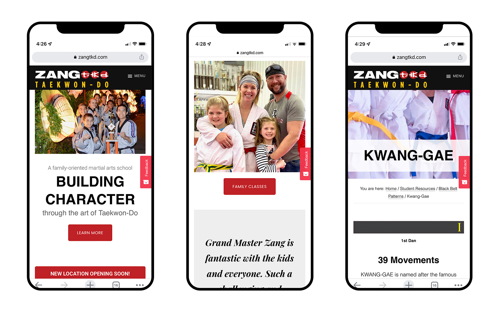 Zang TKD Final Mobile View
